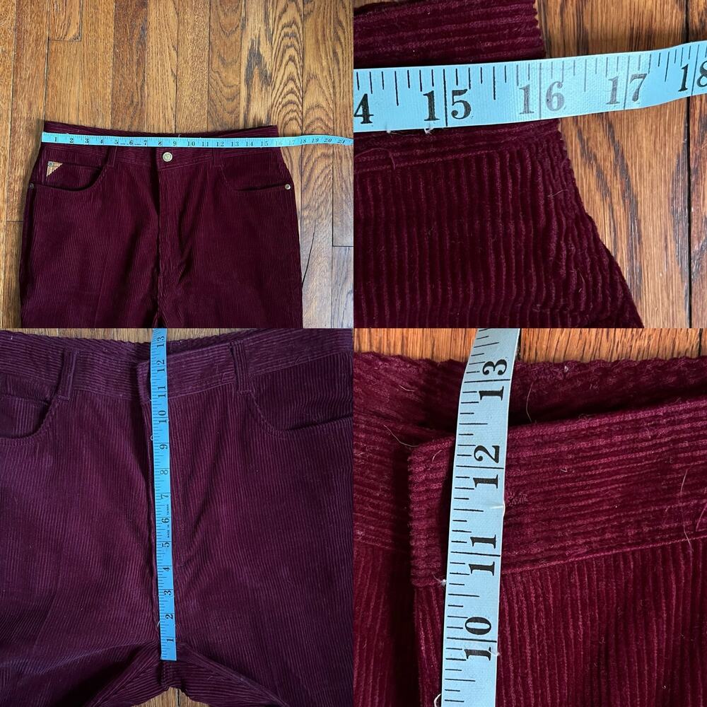 Vintage Jordache Corduroy Pants Cranberry High Rise Bootcut 32L - Picture 12 of 17